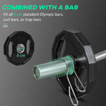 SPORTNOW Olympic Weight Plates Set, Metal And Rubber Bumper Plates Weights Discs With 2"/5cm Holes, For Home Gym Weight Lifting Strength Training, 2 X 10kg, Black